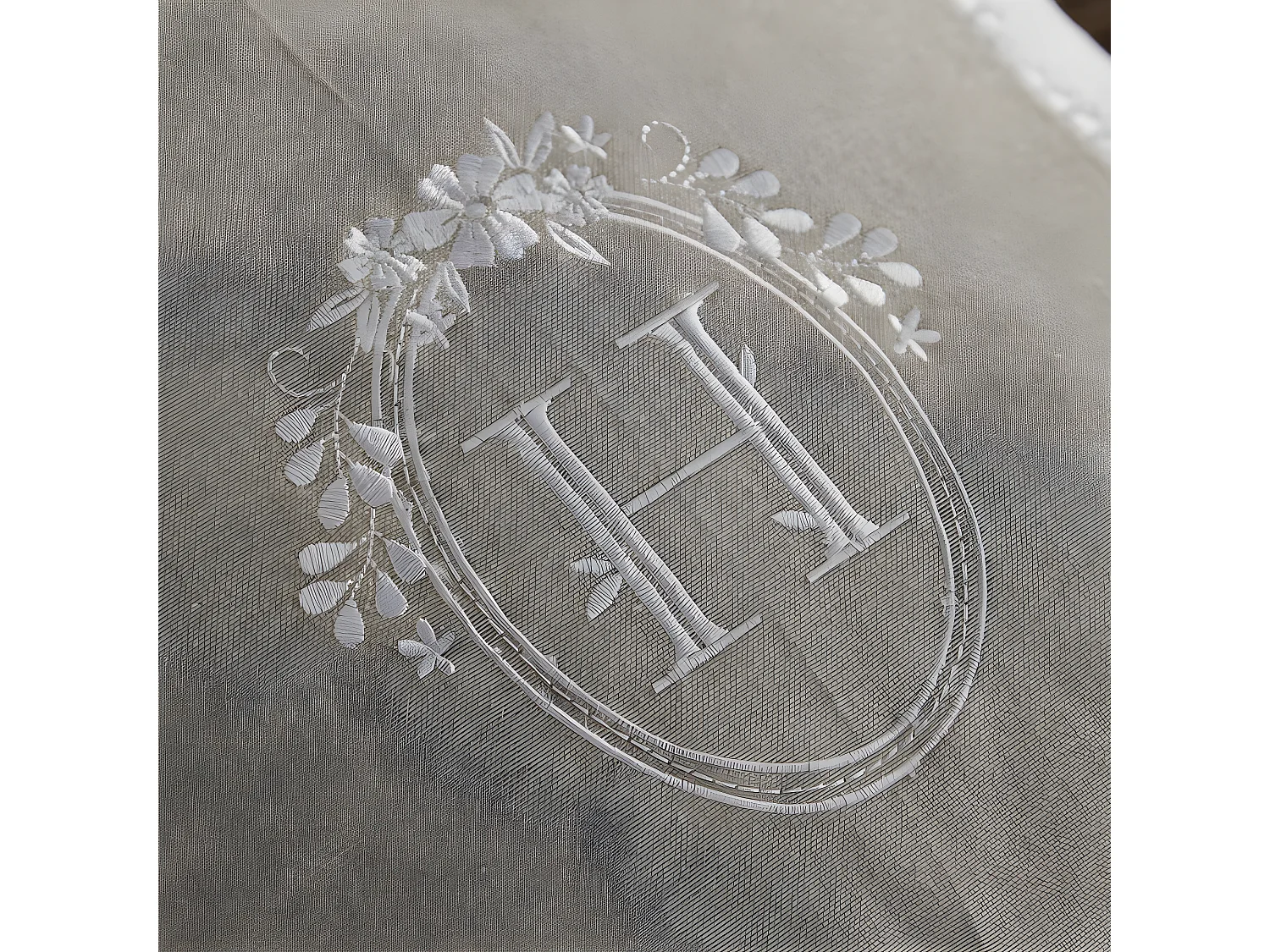 Coussin brodé avec appliques, garniture incluse, 100% coton. M/HomeLinen.08 40x40cm