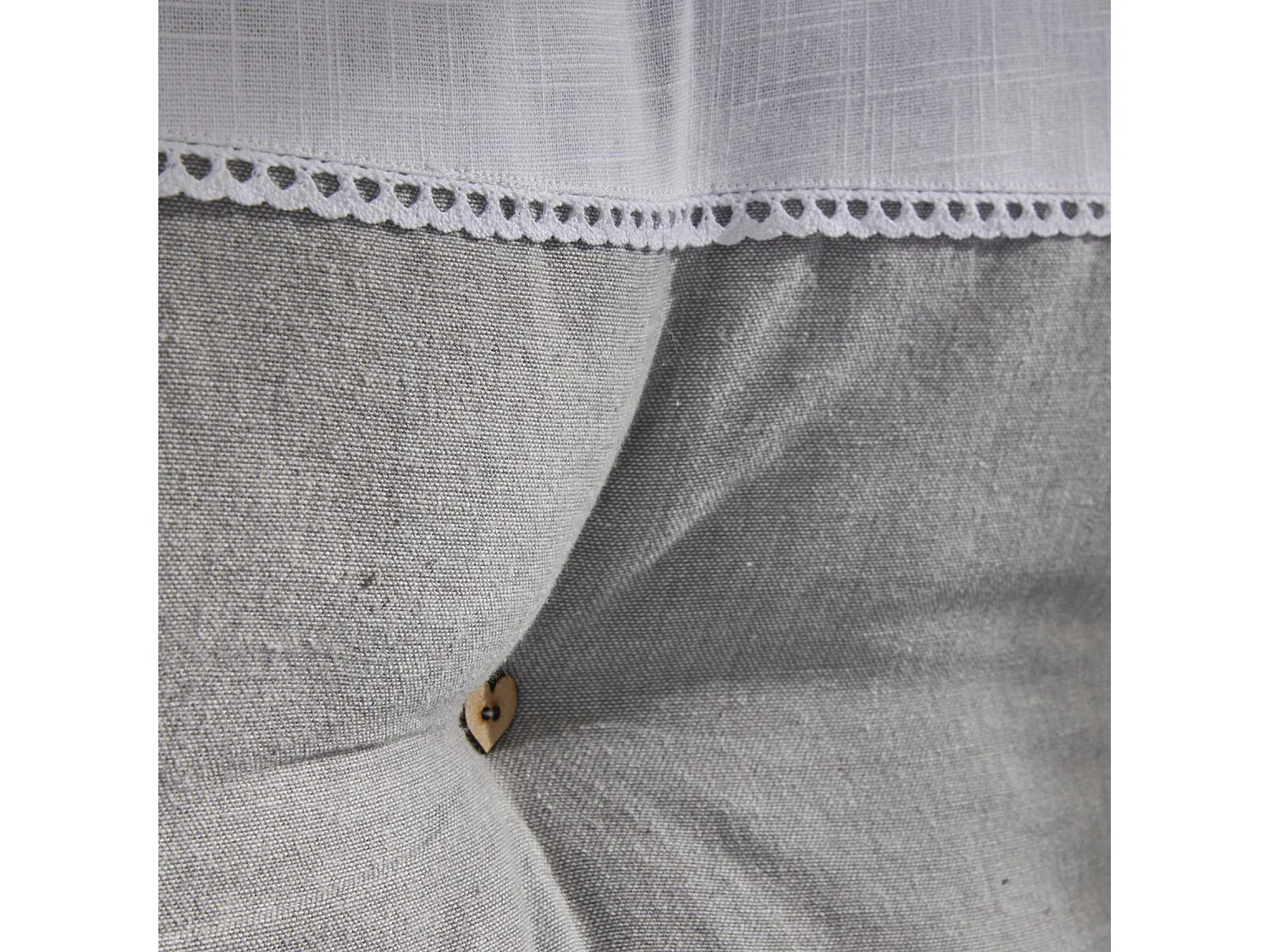 Coussin de tête avec appliques, 100% coton. M/HomeGris.18 45x70cm