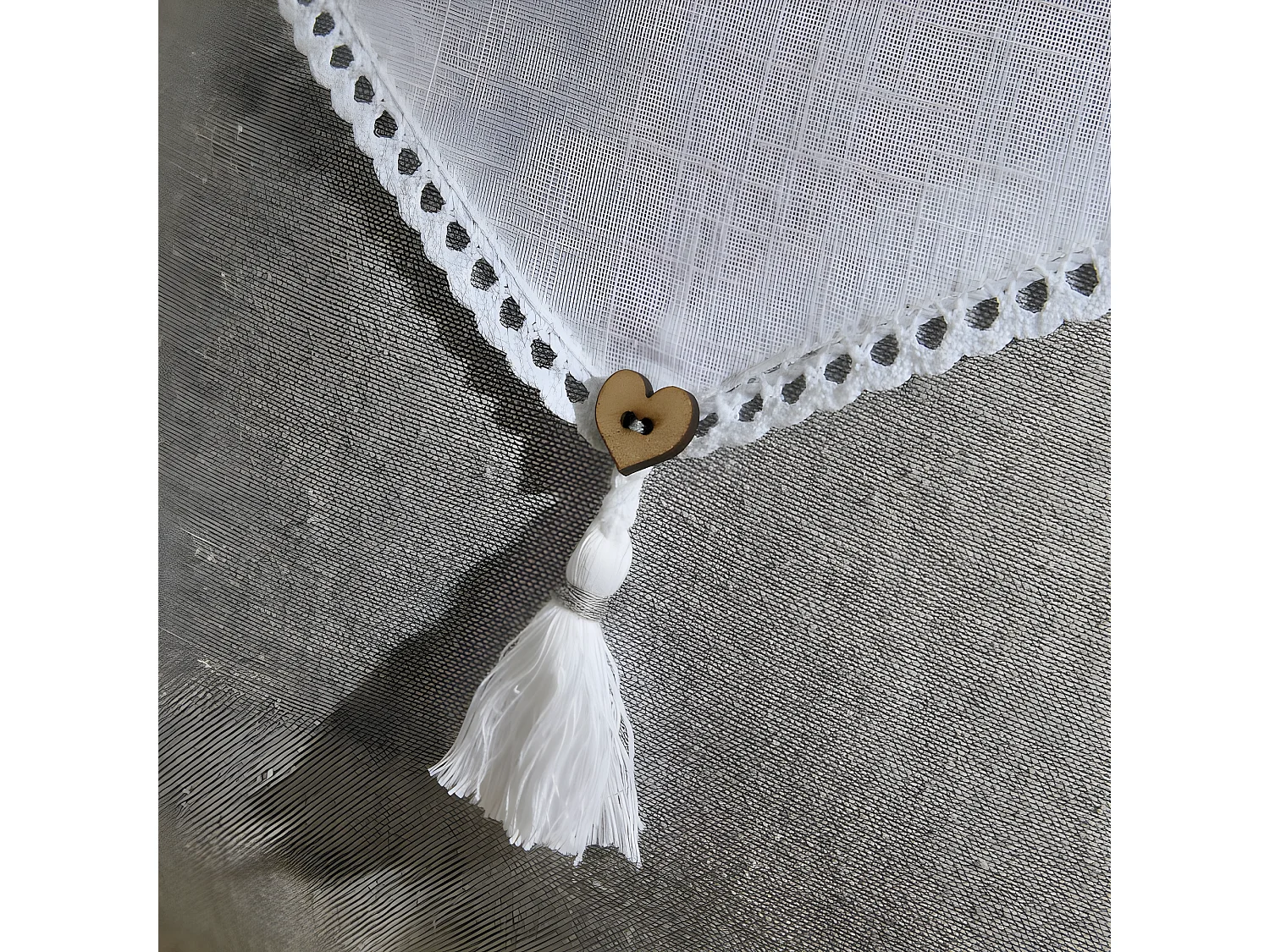 Coussin avec appliques, remplissage inclus, 100% coton. M/HomeGris.11 40x40cm