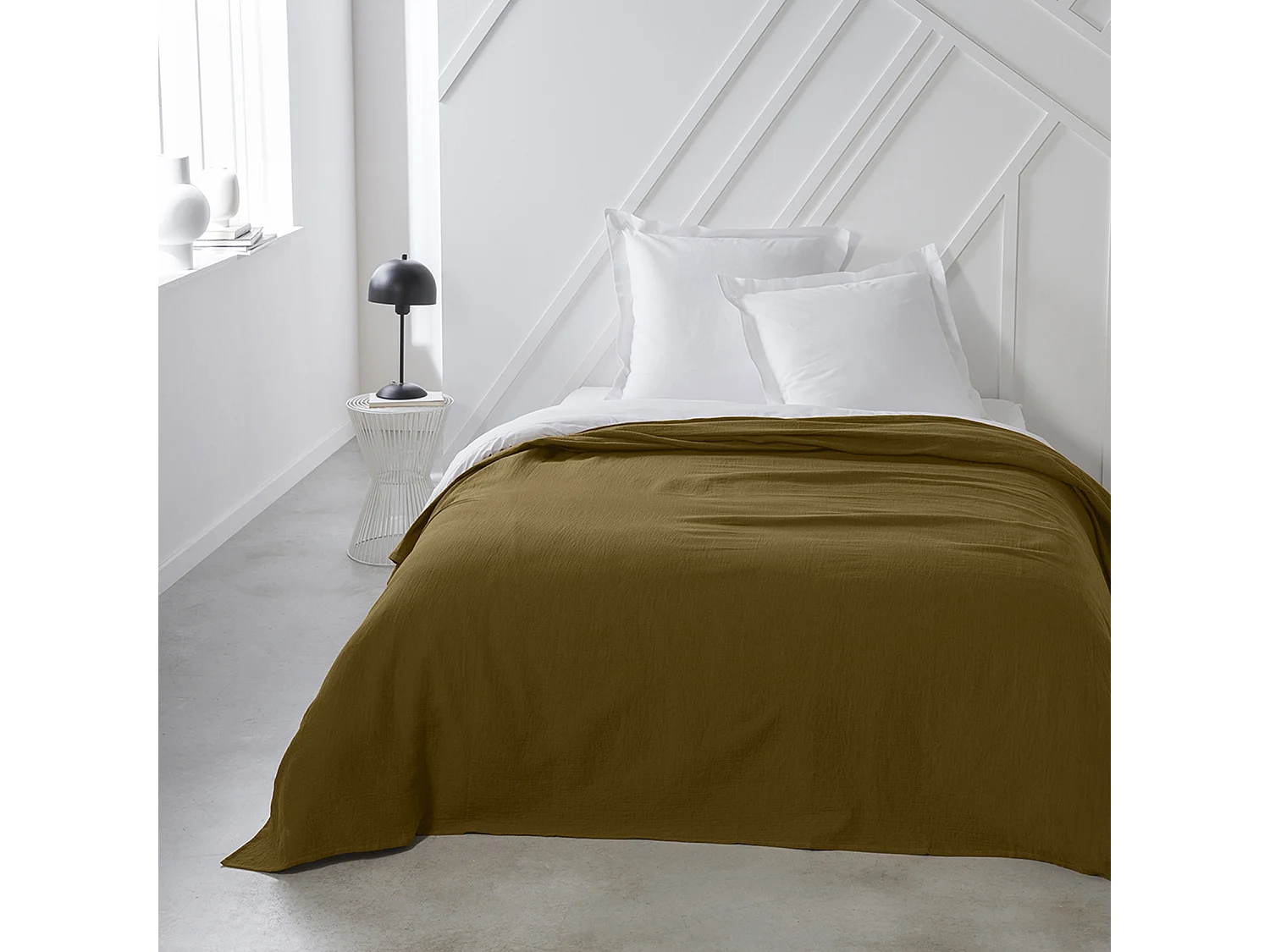 Foulard en coton polyvalent fabriqué avec du tissu de gaze. Couleurs unies. 240x220cm Bronze