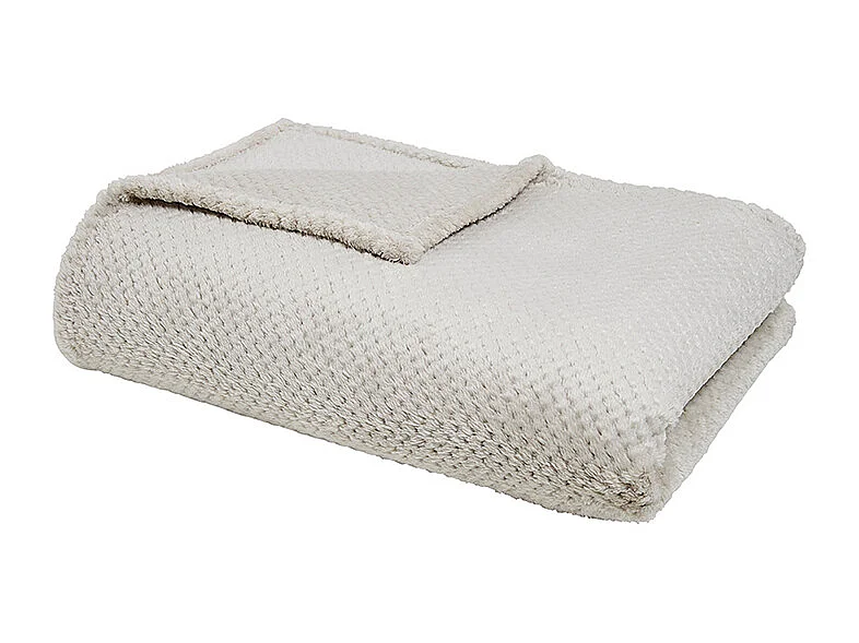 Plaid manta para el sofá de  tacto seda, alta calidad  y diseño en grabado punto de arroz 150x200cm