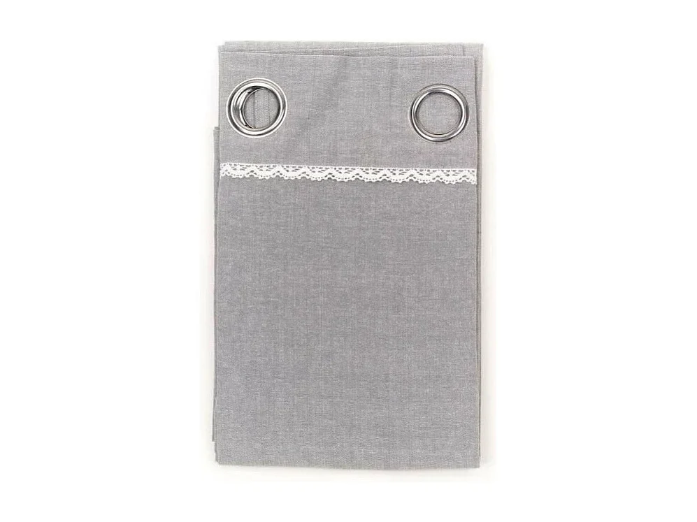 Cortina con apliques, 100% algodón. M/HomeGris.19 140x240cm