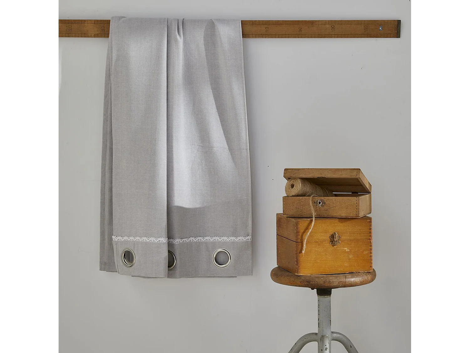 Rideau avec appliques, 100% coton. M/HeartAcero.10 140x240cm