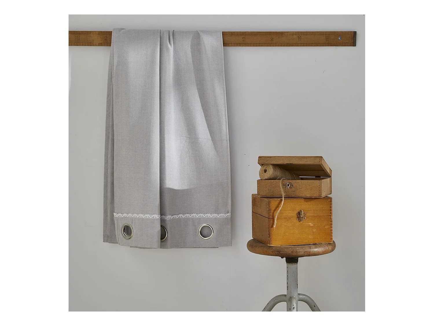 Rideau avec appliques, 100% coton. M/HeartAcero.10 140x240cm