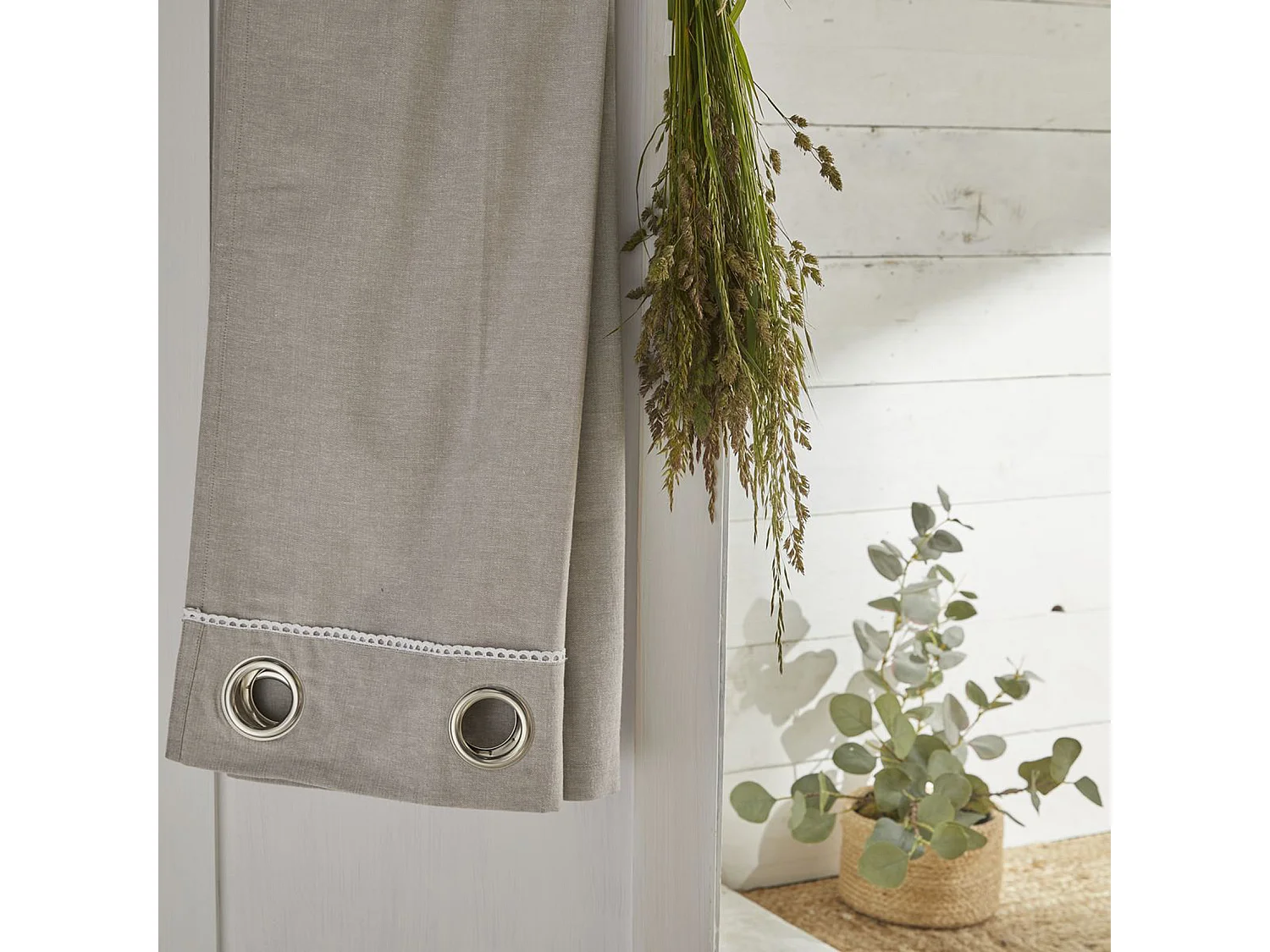 Rideau avec appliques, 100% coton. M/HomeLinen.15 140x240cm