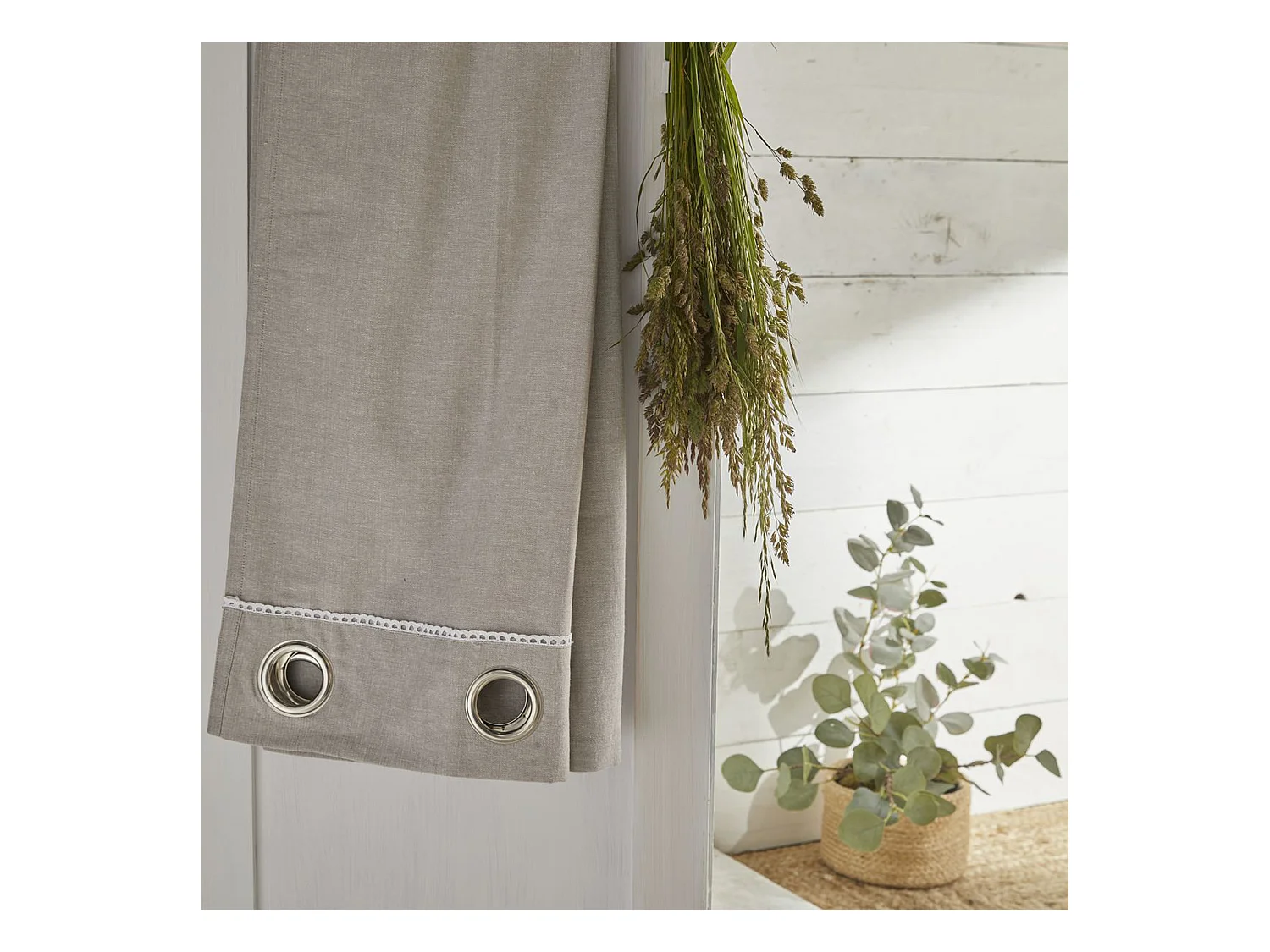 Rideau avec appliques, 100% coton. M/HomeLinen.15 140x240cm
