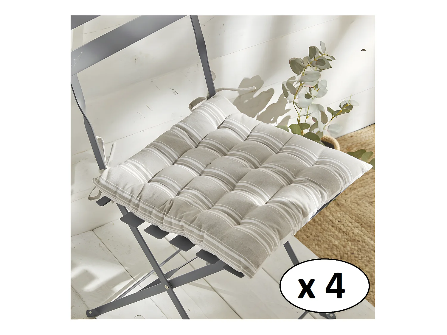 Coussin de chaise imprimé, 100% coton. M/HomeLinen.11 40x40cm
