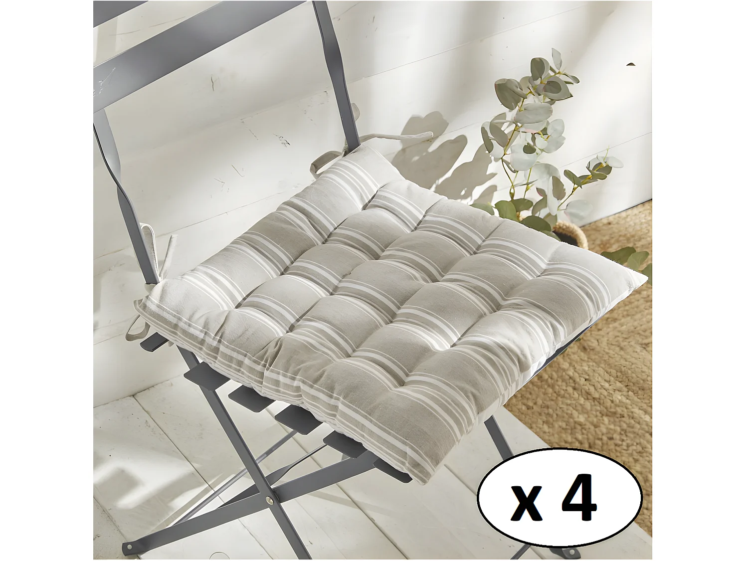 Coussin de chaise imprimé, 100% coton. M/HomeLinen.11 40x40cm