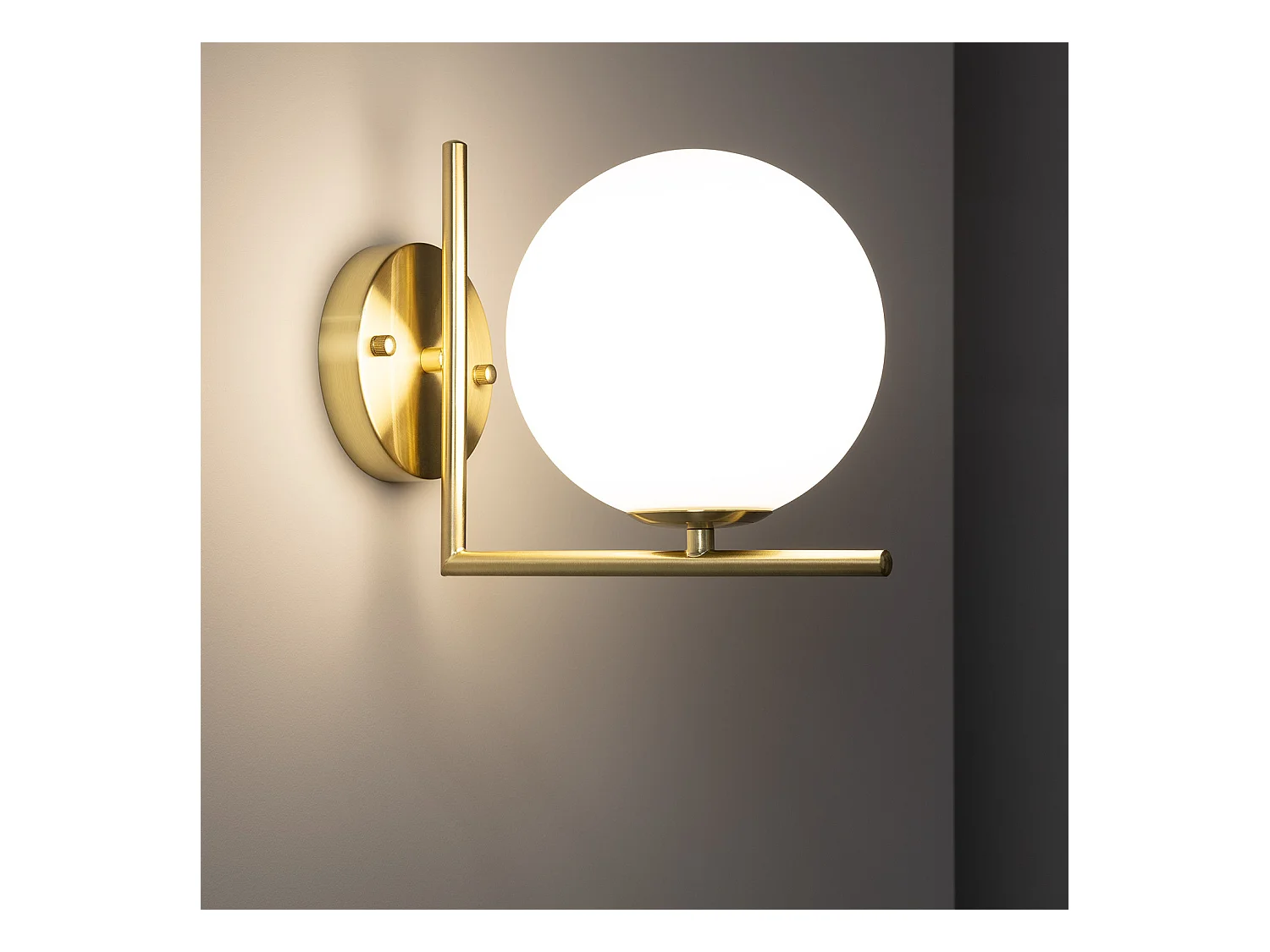 Lámpara de Pared de Metal y Cristal Moonlight Design Dorado