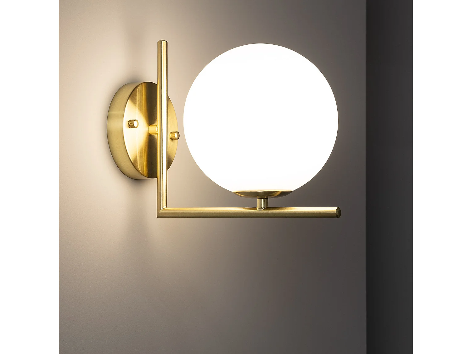 Lampada da Parete Metallo e Vetro Moonlight Design Oro