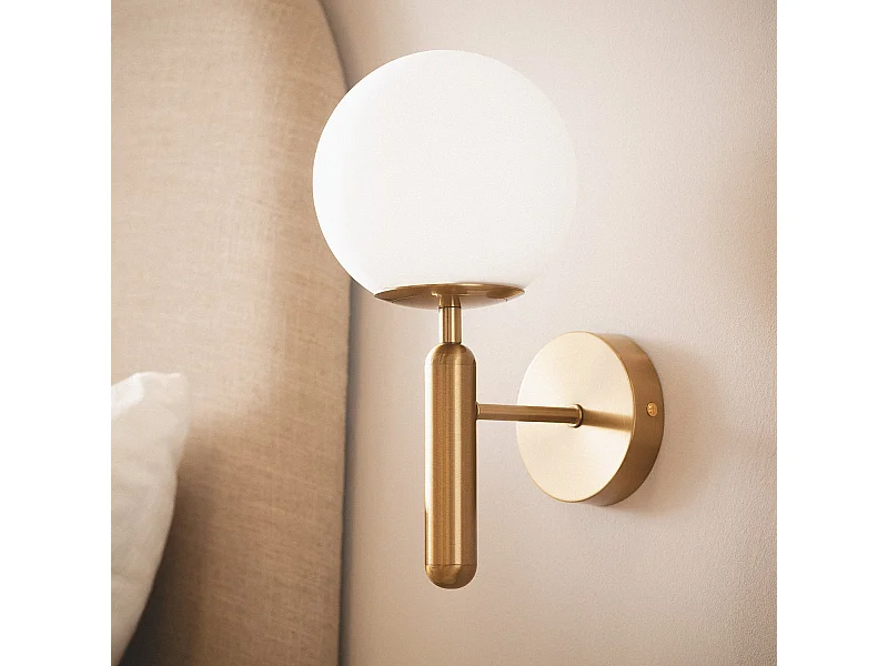 Lámpara de Pared Metal y Cristal Oto Dorado