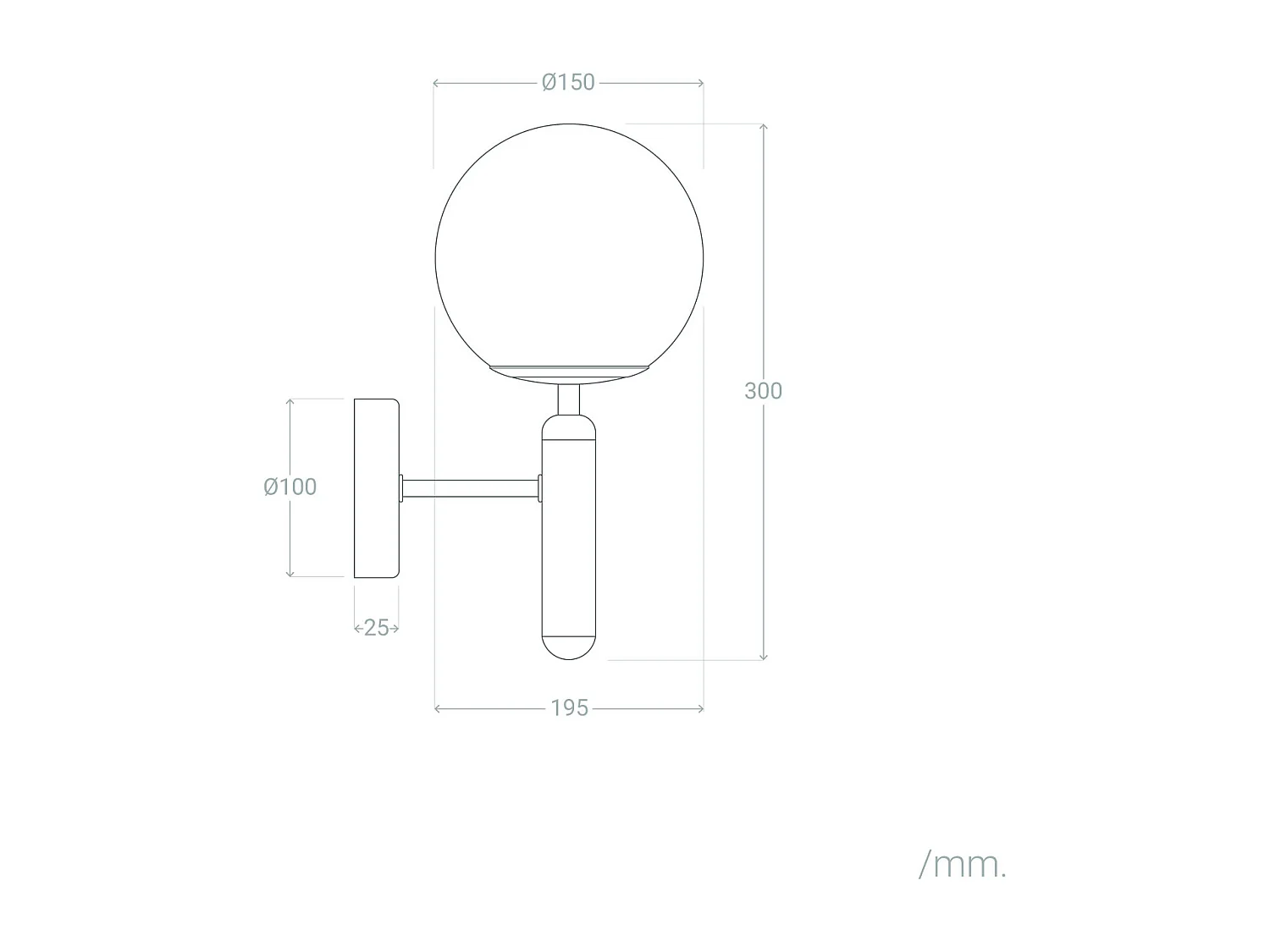 Lámpara de Pared Metal y Cristal Oto Dorado