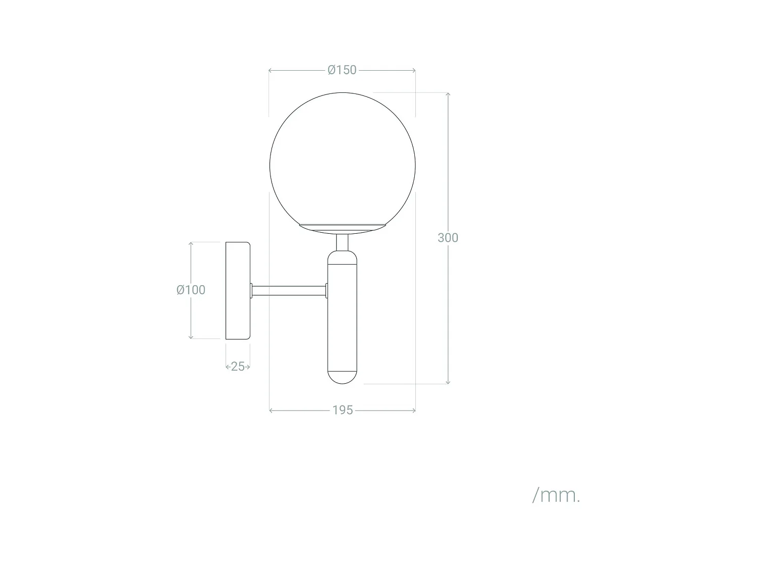 Lámpara de Pared Metal y Cristal Oto Dorado