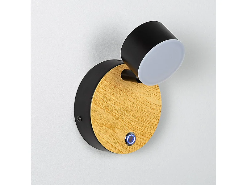 Lámpara de Pared LED 5W Metal con Interruptor Serifos Negro