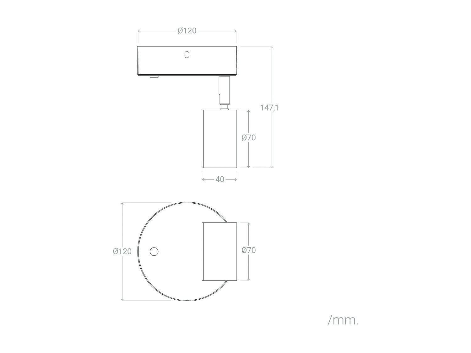 Lámpara de Pared LED 5W Metal con Interruptor Serifos Negro