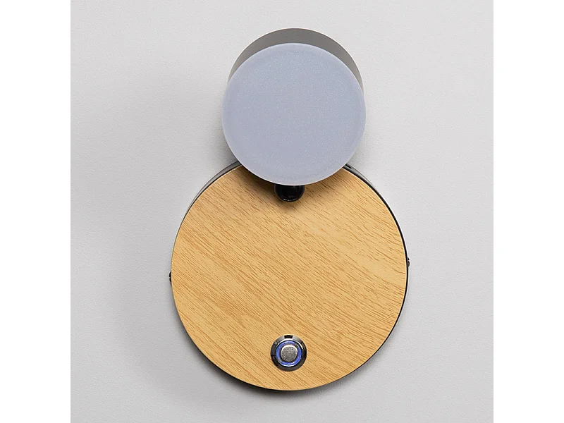 Lámpara de Pared LED 5W Metal con Interruptor Serifos Negro