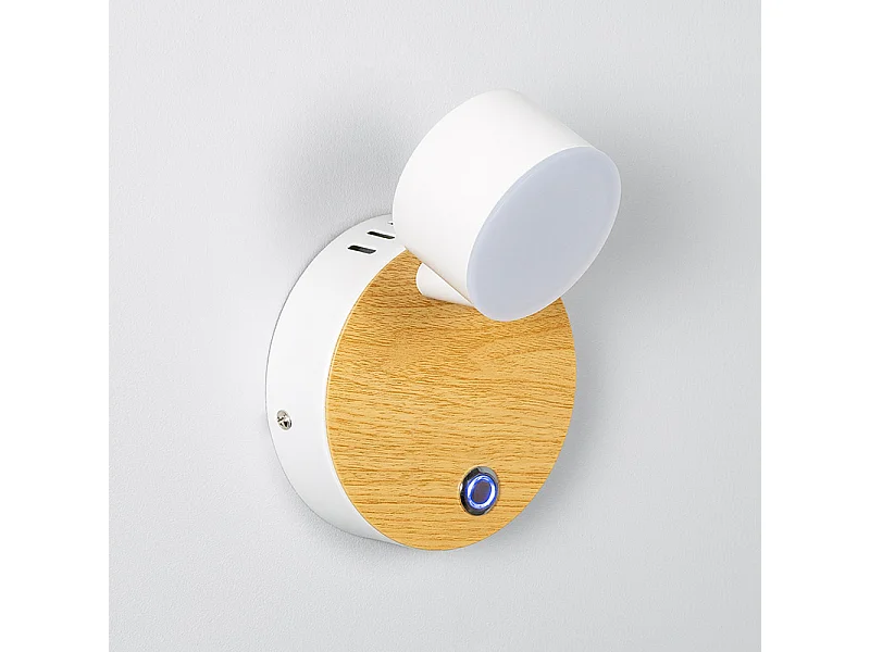 Lampe Murale LED Métal 5W Serifos avec Interrupteur  Blanc