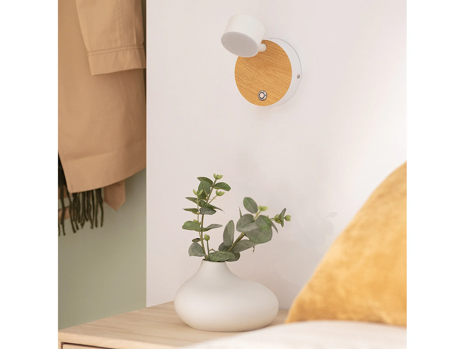 Lámpara de Pared LED 5W Metal con Interruptor Serifos Blanco