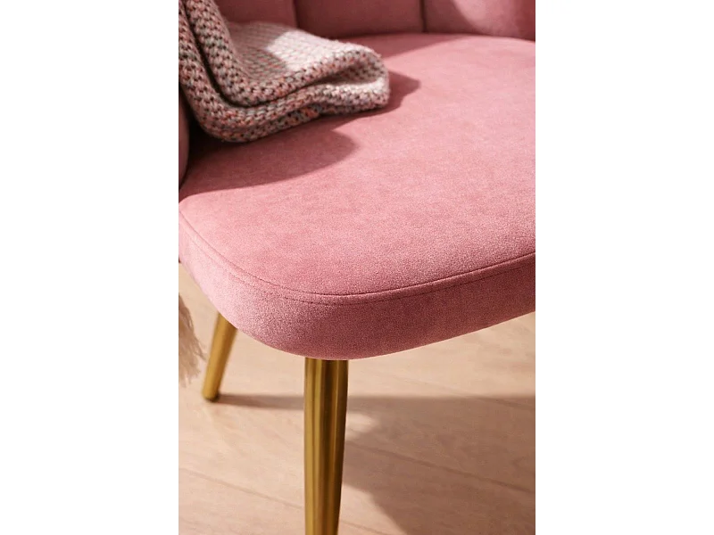 Sillas Comedor - Silla Hand Gold Terciopelo - Rosa