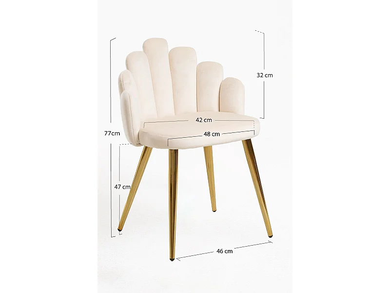 Sillas Comedor - Silla Hand Gold Terciopelo - Beige