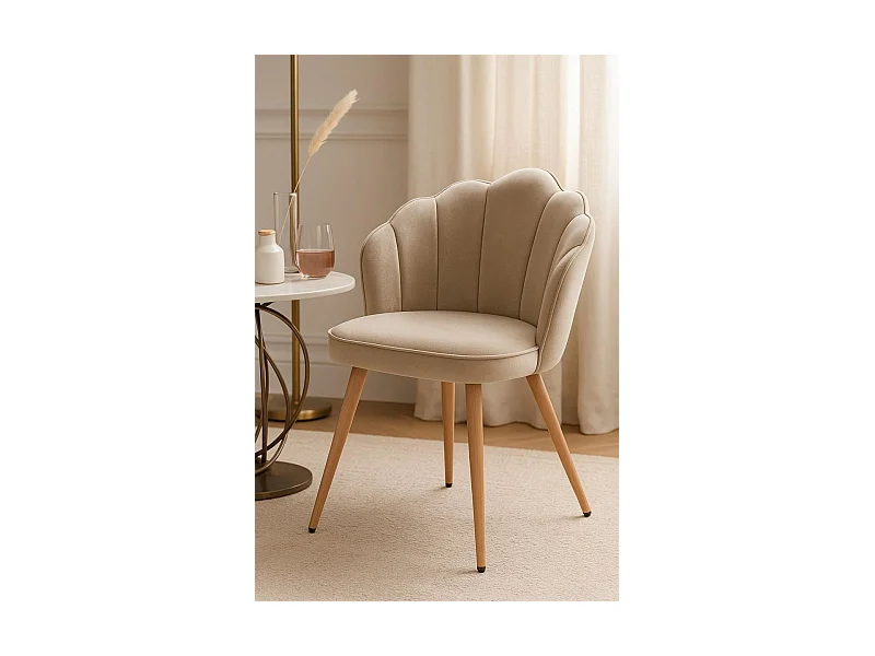 Sillas Comedor - Silla Blume Terciopelo - Beige