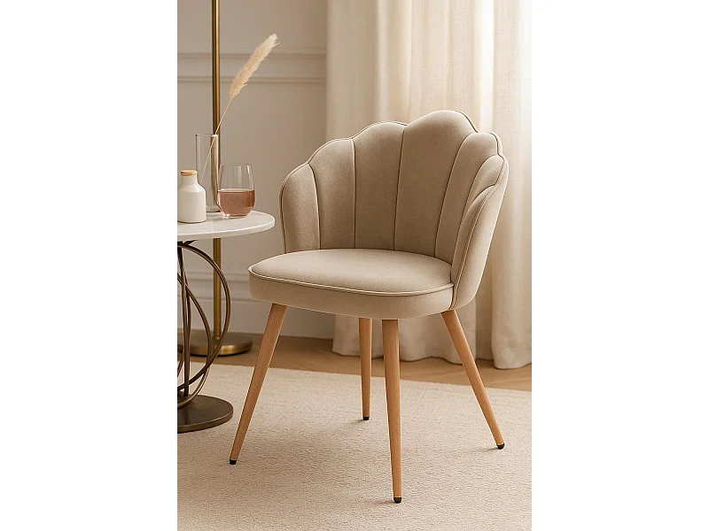 Sillas Comedor - Silla Blume Terciopelo - Beige