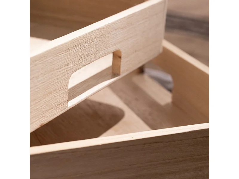 Set van 2 rechthoekige houten dienbladen 35x45x4,5cm