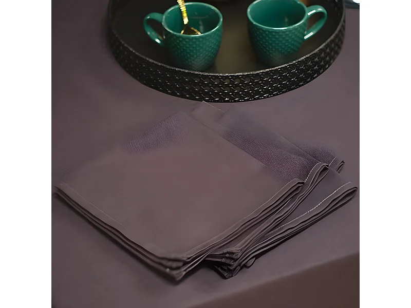 Pack de 4 serviettes unies couleurs unies Noir 40x40