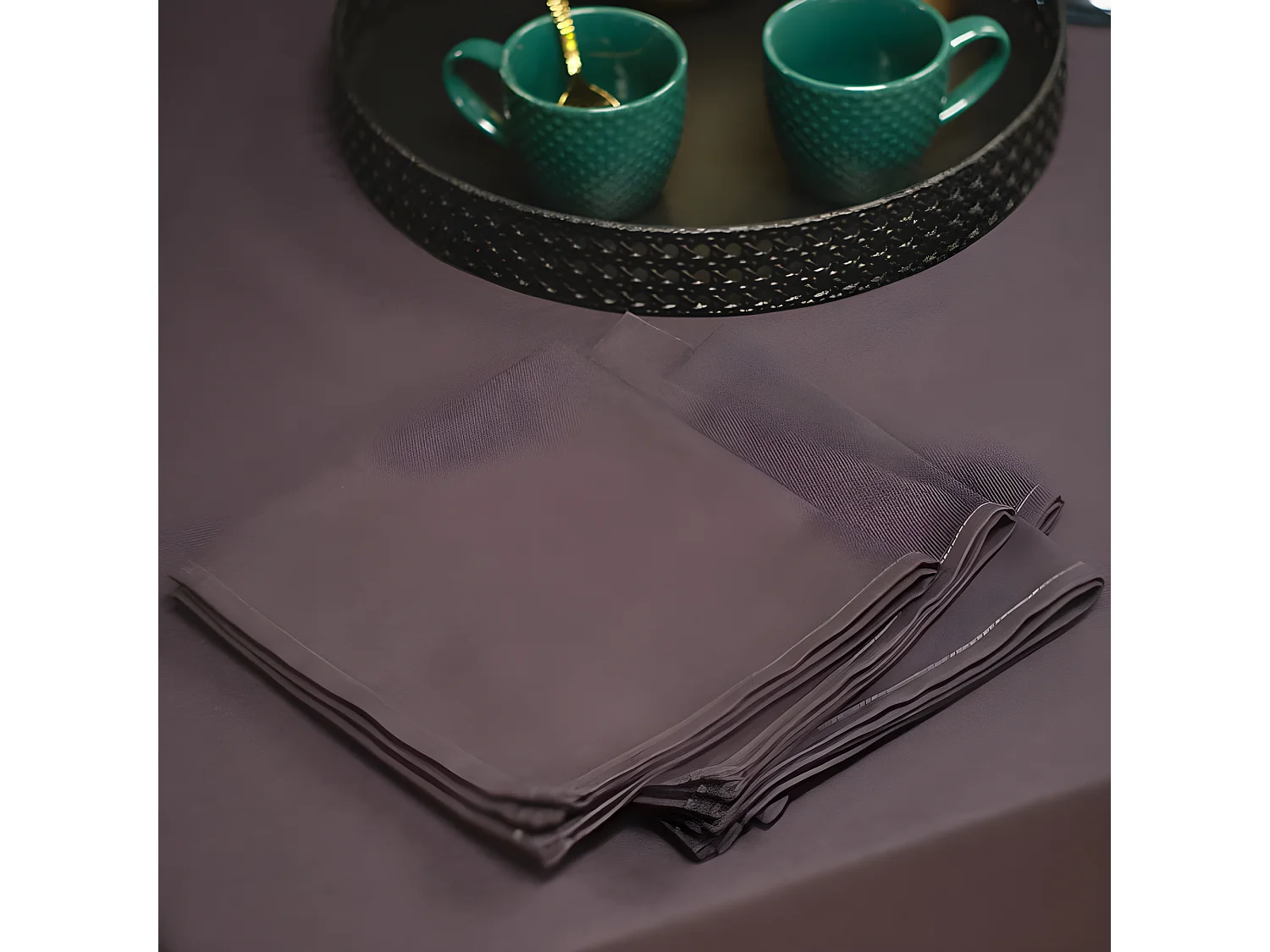 Confezione da 4 tovaglioli tinta unita Nero 40x40