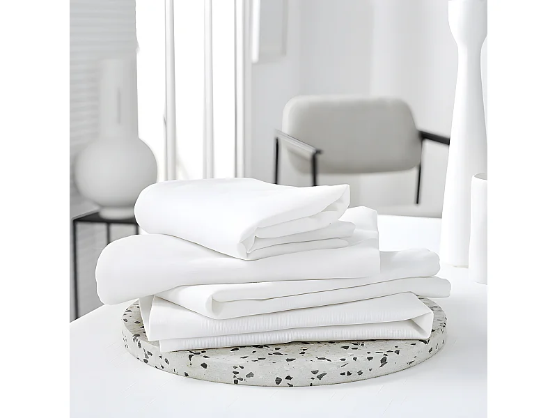 Pack de 4 serviettes unies couleurs unies Blanc 40x40cm