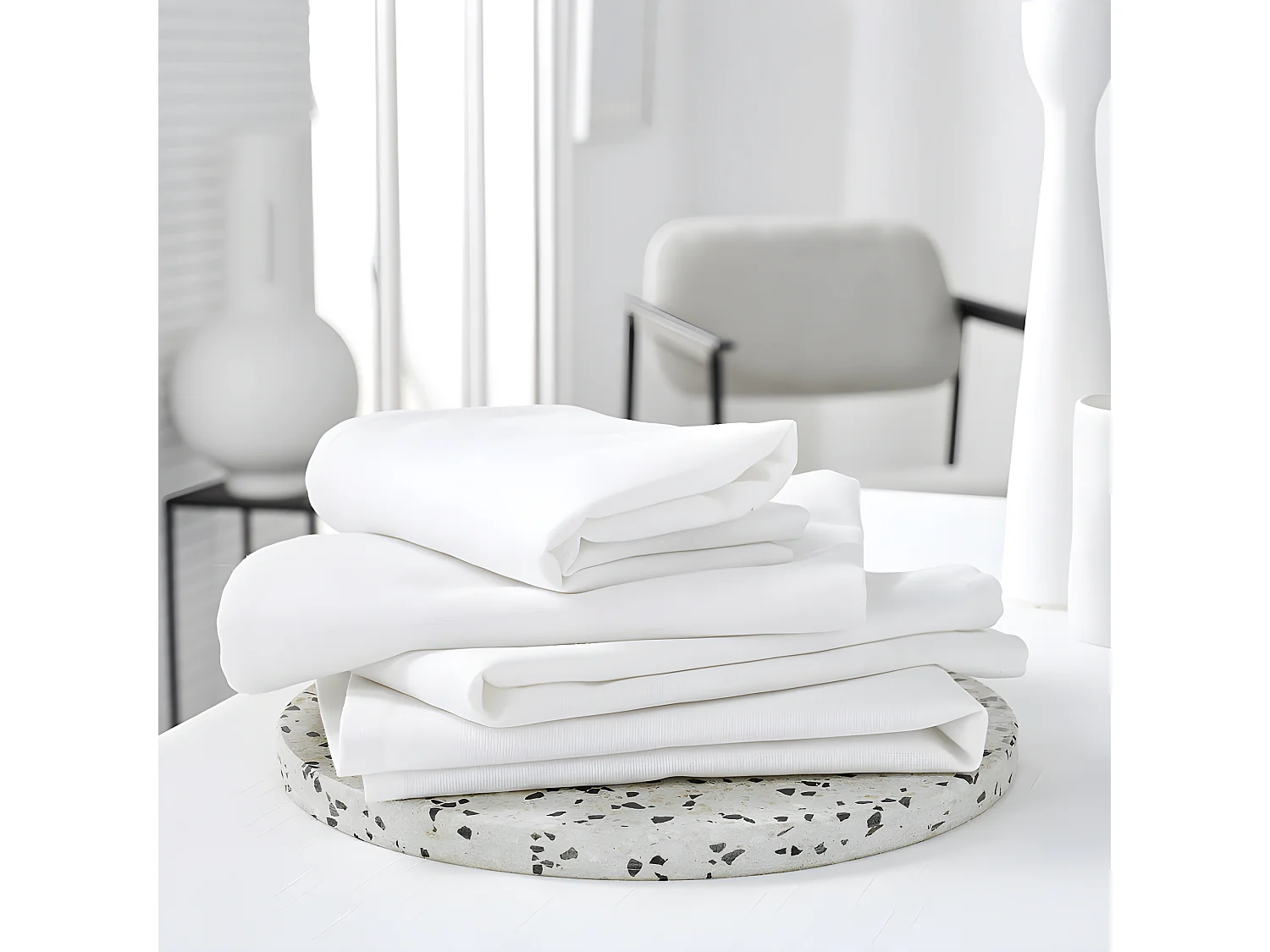 Set van 4 effen servetten Wit 40x40cm