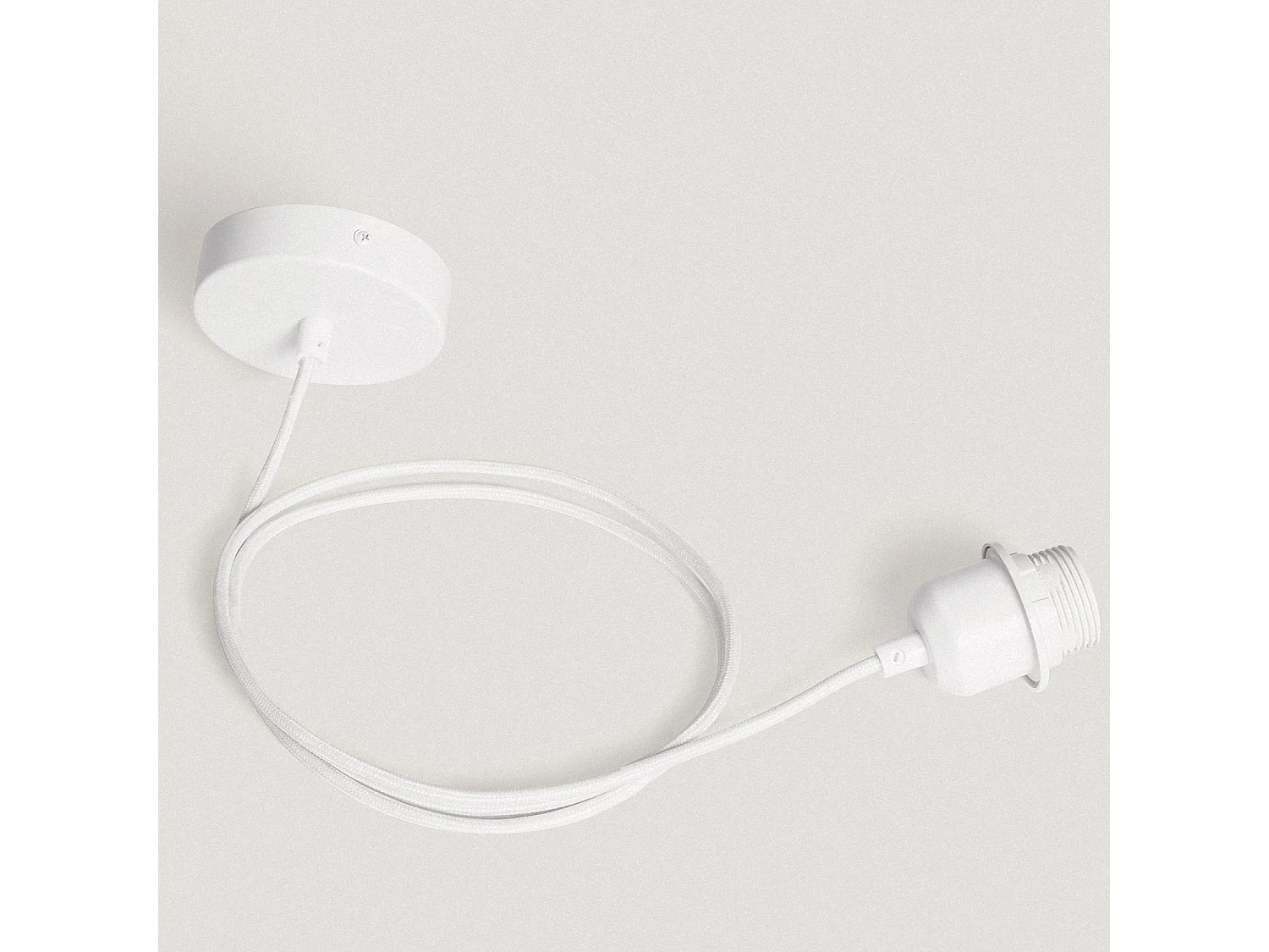 Suspension Rotin et Ramie Kempo Kulu ILUZZIA Blanc