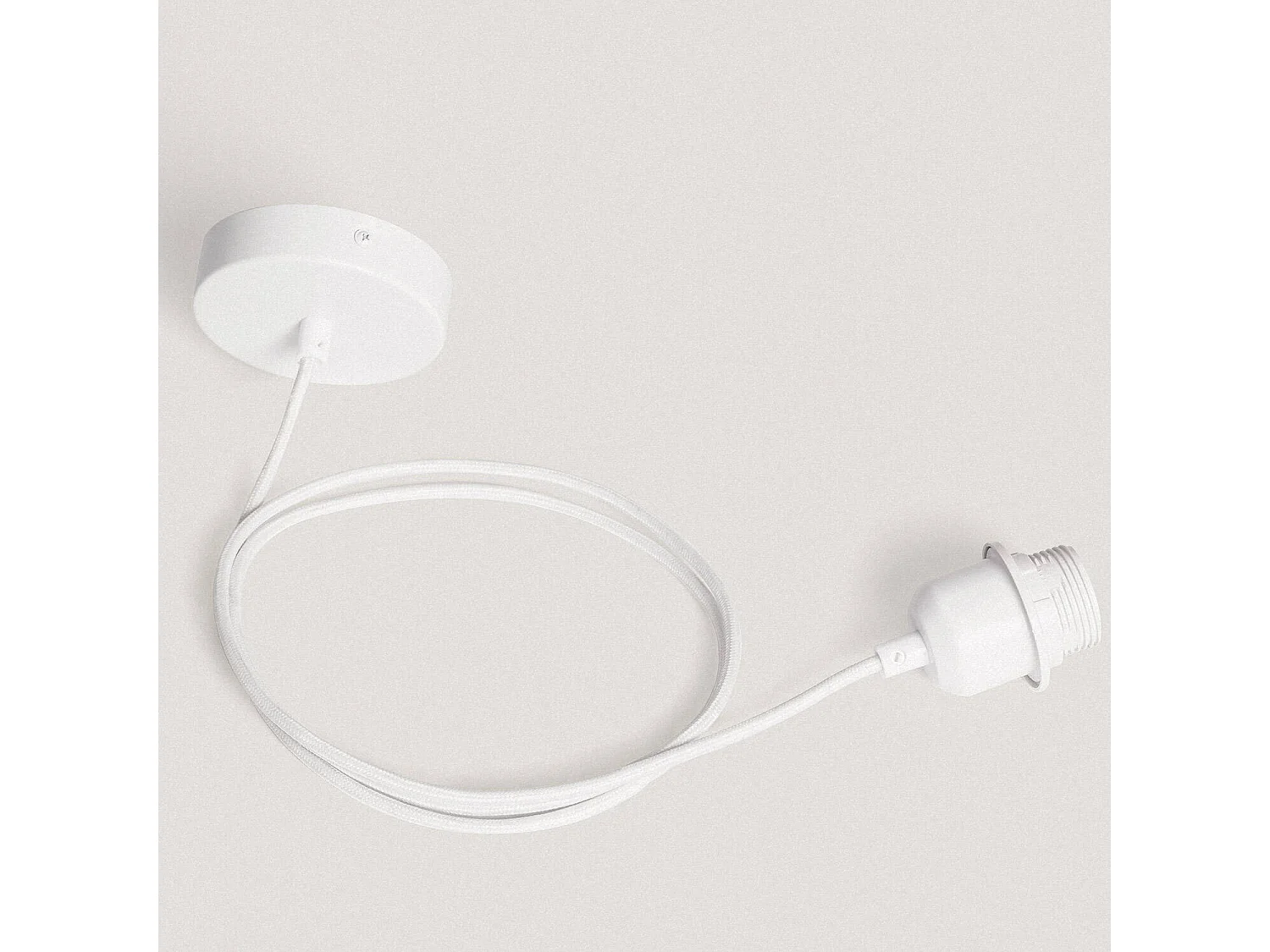 Suspension Rotin et Ramie Kempo Kulu ILUZZIA Blanc