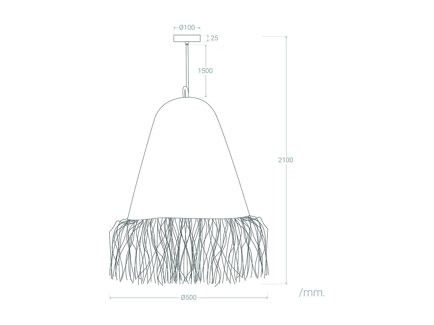 Suspension Rotin et Jute Rahan ILUZZIA Naturel