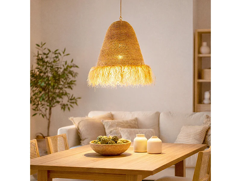 Suspension Rotin et Jute Rahan ILUZZIA Naturel