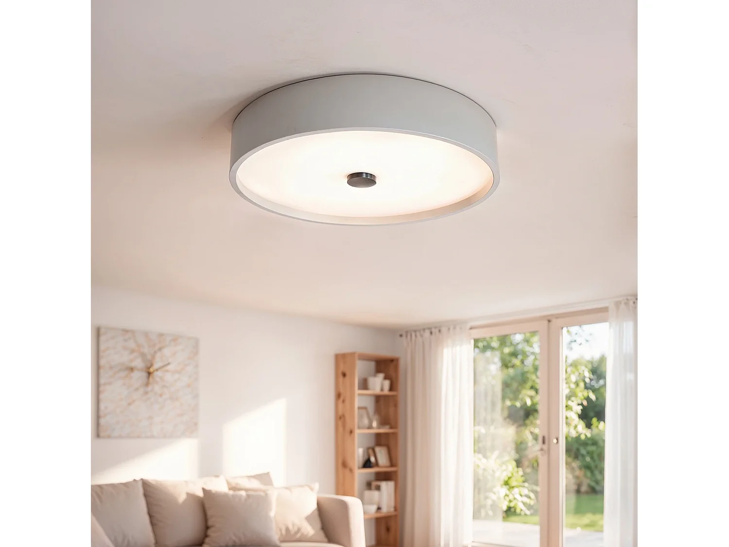 Plafonnier LED Rond Métal 24W CCT Sélectionnable Eyelight Ø350 mm Gris