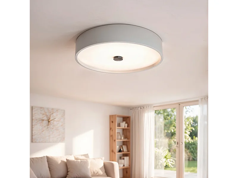 Plafonnier LED Rond Métal 24W CCT Sélectionnable Eyelight Ø350 mm Gris