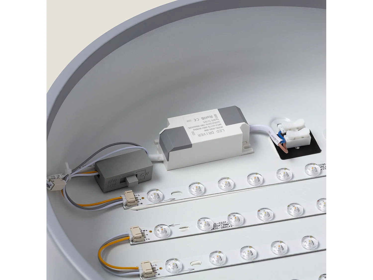 Plafoniera LED 24W Metallo Ø350 mm CCT Selezionabile Eyelight Grigio Scuro