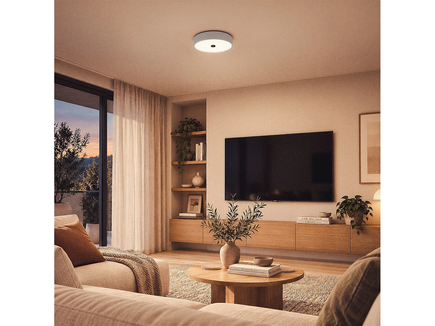 Plafoniera LED 24W Metallo Ø350 mm CCT Selezionabile Eyelight Grigio Scuro
