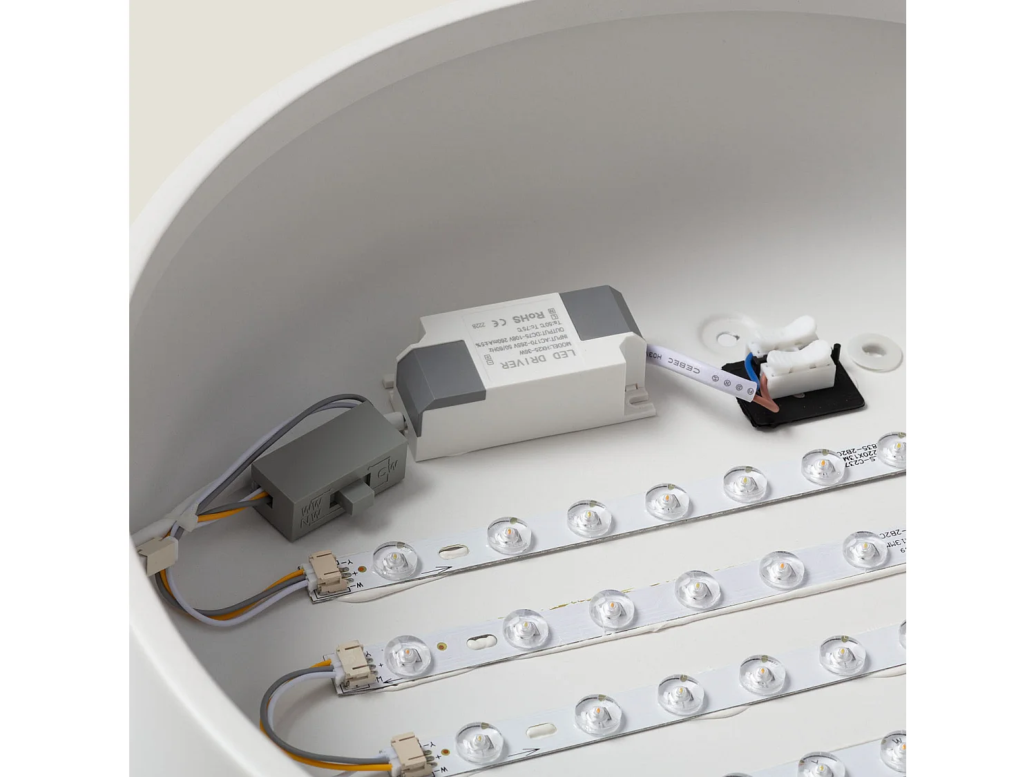 Plafonnier LED Rond Métal 24W CCT Sélectionnable Eyelight Ø350 mm Blanc