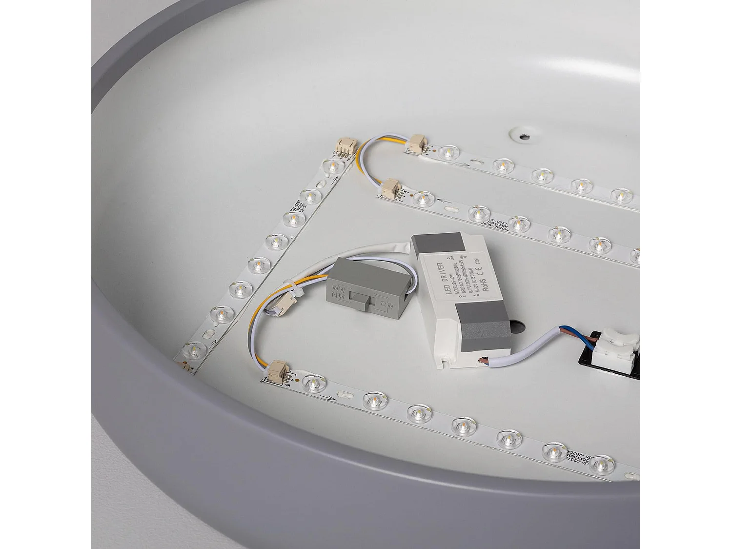 Plafonnier LED 30W Métal Ø450 mm CCT Sélectionnable Eyelight Gris foncé