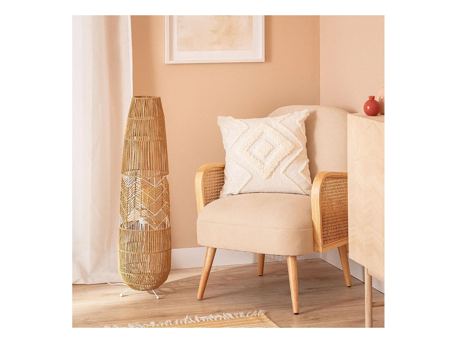 Lampadaire Papier Tressé Satie Naturel