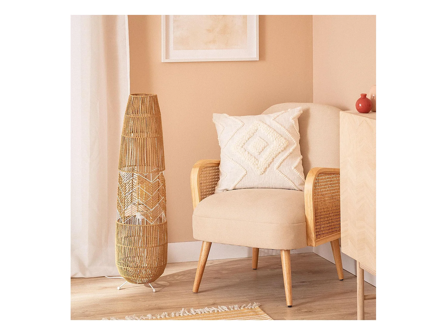 Lampadaire Papier Tressé Satie Naturel