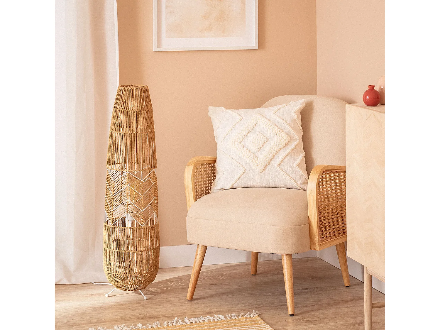 Lampadaire Papier Tressé Satie Naturel