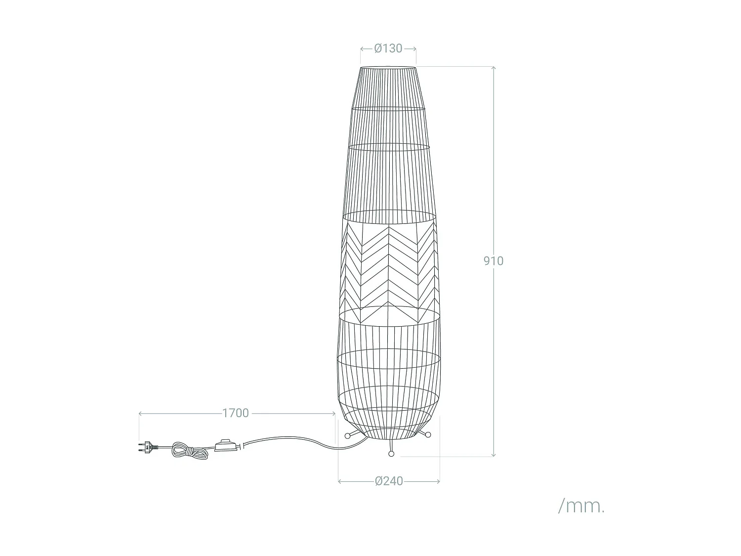 Lampadaire Papier Tressé Satie Naturel