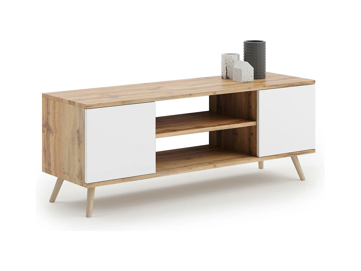 Meuble Tv FOCUS RTV155 2D 155x40x48 Clair naturel