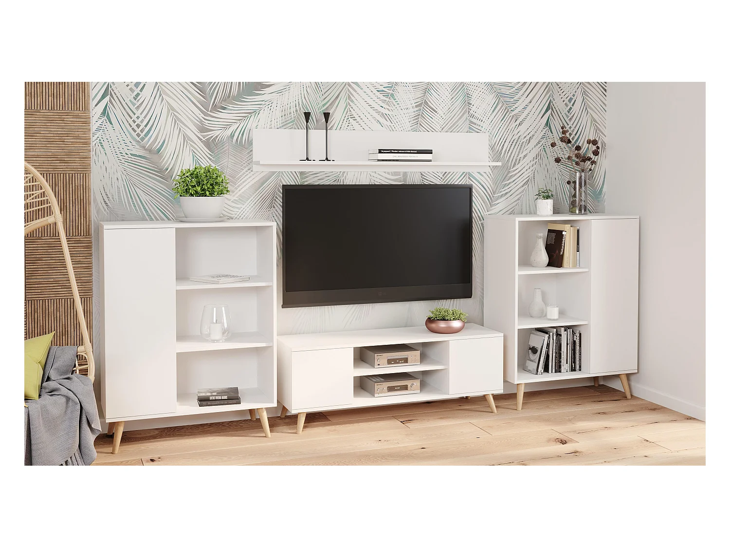 Tv Meubel FOCUS RTV155 2D 155x40x48 Wit