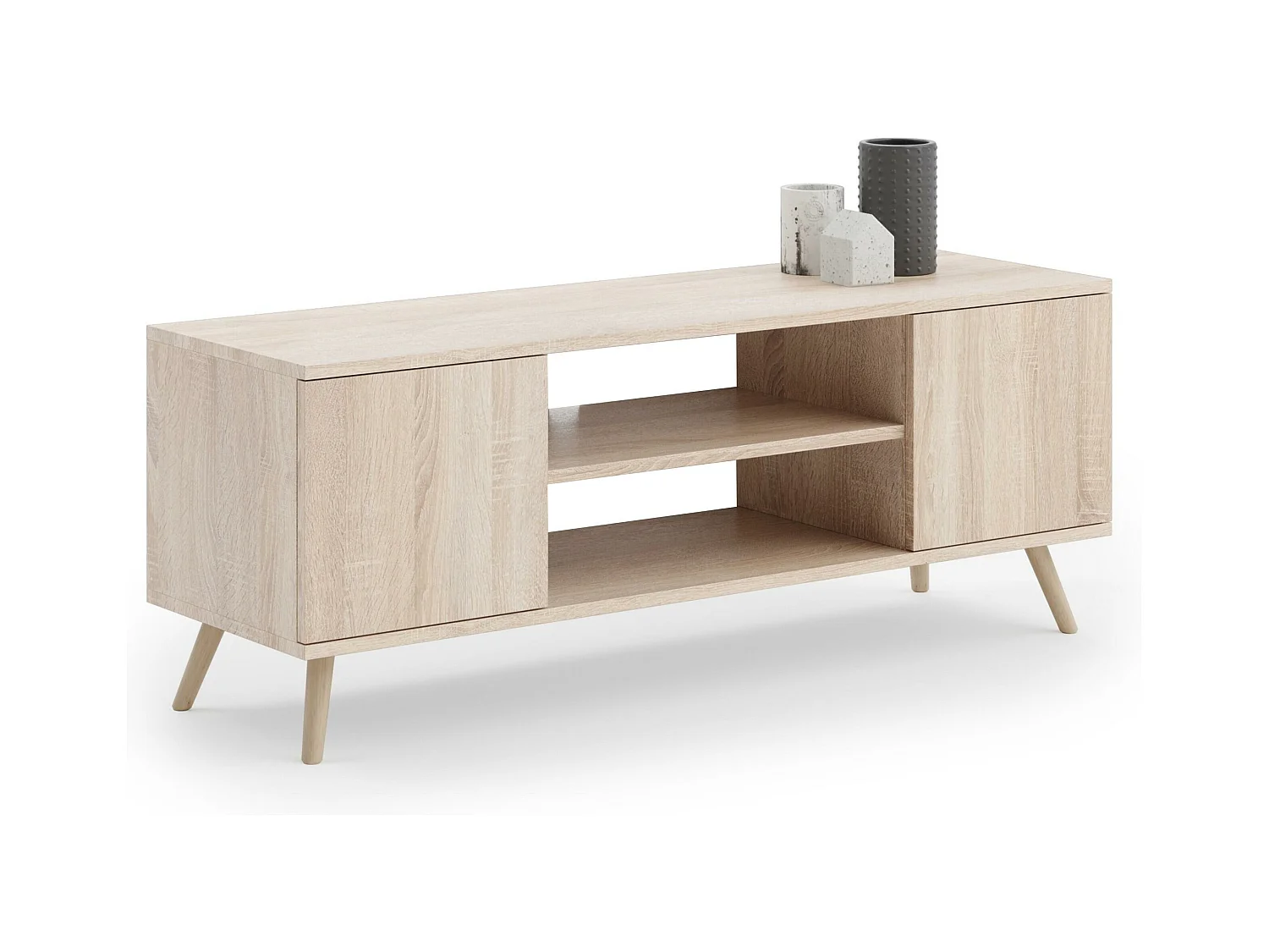 Meuble Tv FOCUS RTV155 2D 155x40x48 Clair naturel