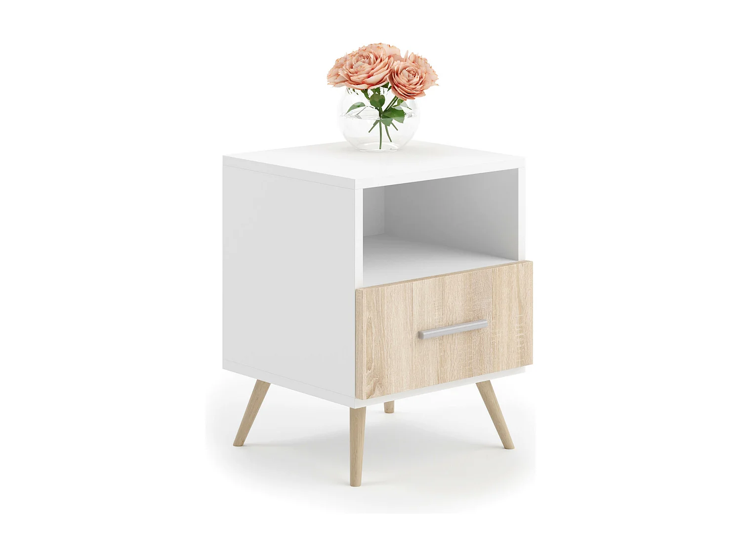 Comodino LOGAN NS37 1D 37x53x40 Bianco