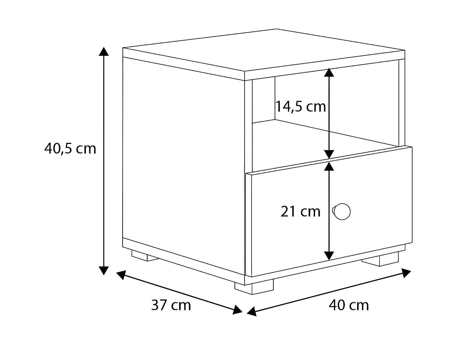Table De Chevet EMI NS37 1D 37x41x40 Blanc